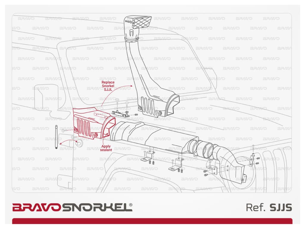 Bravo Snorkel pour Jeep Wrangler Protéger votre moteur version JL