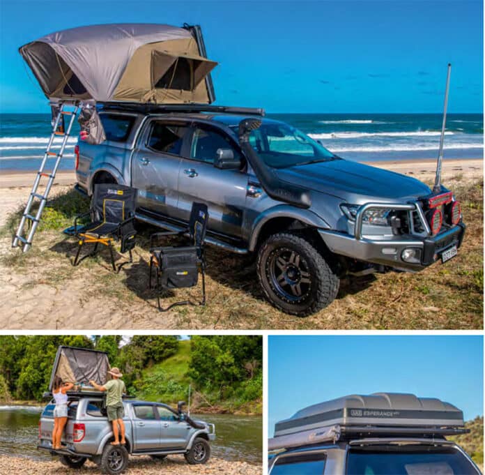 Tente De Toit Dragon Winch Avec Vestibule, Pour 2 Personnes, Sand, Imperméable, Neuve